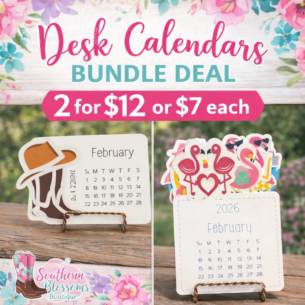 2026 Mini Desk Calendars – Western & Fun Designs